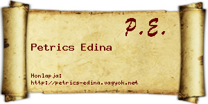 Petrics Edina névjegykártya