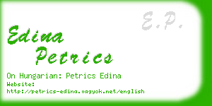 edina petrics business card